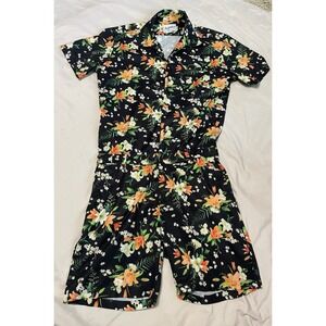 Romper‎ Jack MENS Romper Jumpsuit Shorts SZ  Small Floral / Hawaiian